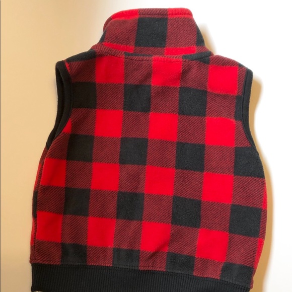 Carters Black and Red Plaid Vest - Picture 2 of 6